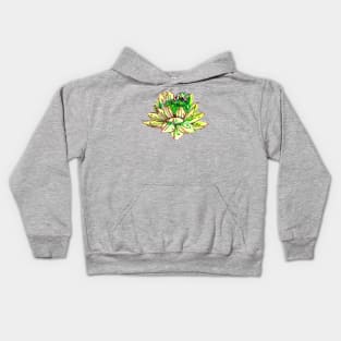 Peaceful Lotus Frog Kids Hoodie